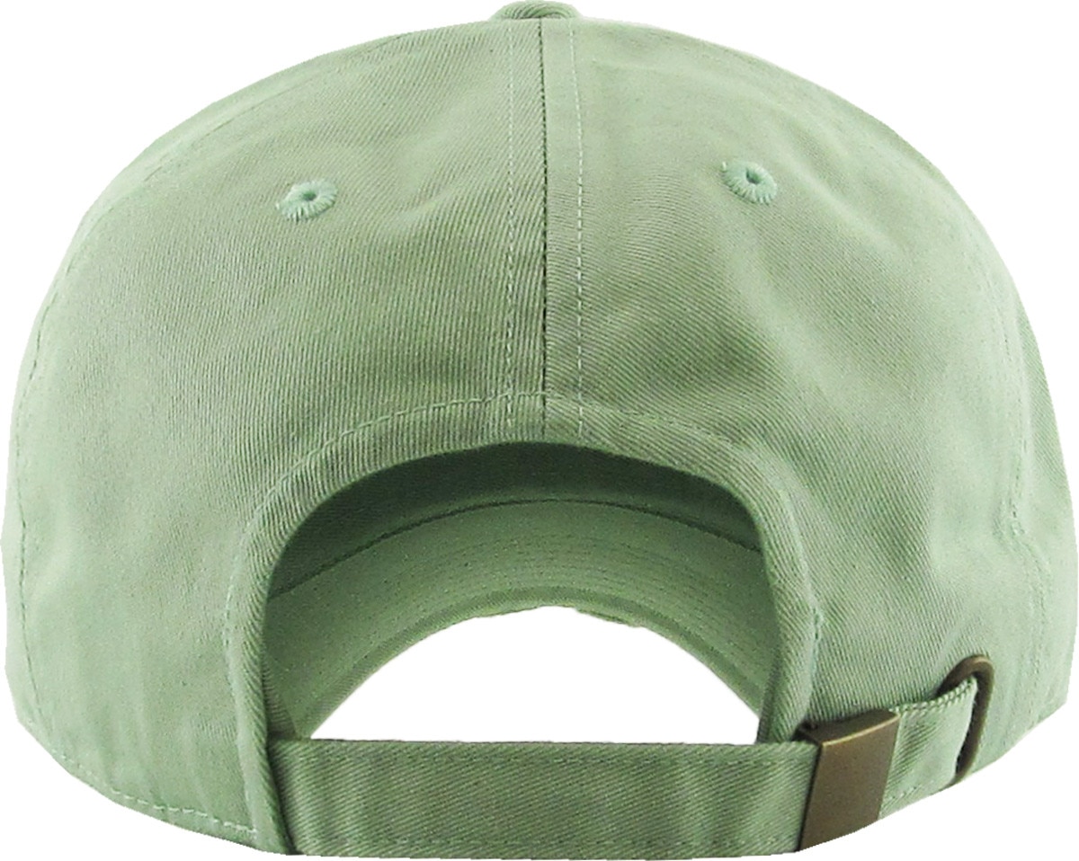Sage Green Distressed Vintage Baseball Cap Back View